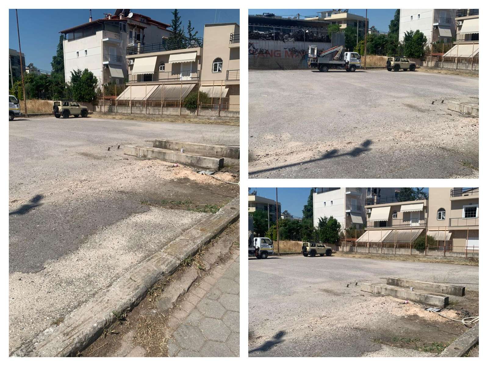 Εργασίες μετατόπισης  μετρητικού στεγανού για την κατασκευή νέου γηπέδου 5X5 στην οδό Βορείου Ηπείρου
